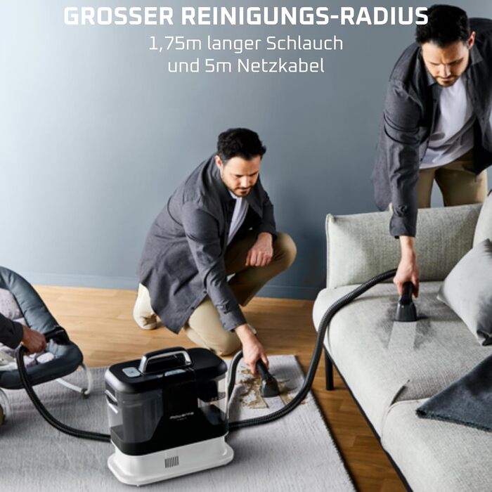 Rowenta Clean It - портативний відпарювач для килимів, 750 Вт, зелений/чорний, IN5020F0, з 5 насадками