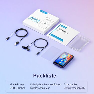 MP3 плеєр 16GB з Bluetooth та Wi-Fi, Android плеєр MP3/MP4 з 4