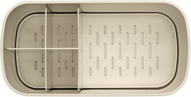 Полиці для ванної Brabantia Renew Soft Beige, підставка для раковини, тримач для зубних щіток, нековзна, корозійностійка, легко миється, 19,7x9,8x11 см