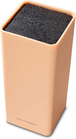 Echtwerk Universal Knife Block, Knife Holder, Kitchen Knife Organizer, practical knife stand, space-saving knife storage with brush insert, flexibly configurable, salmon pink, 30 cm