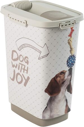 Контейнер для корму Rotho MyPet Cody для собак, 25л, з кришкою та дозатором, BPA-free, антрацит/білий