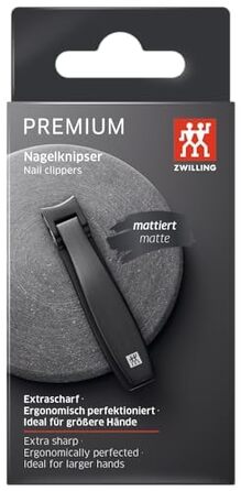 Кусачки для нігтів ZWILLING Premium, гіпоалергенні, з посиленим важелем та широкою ручкою, чорні, 90 мм