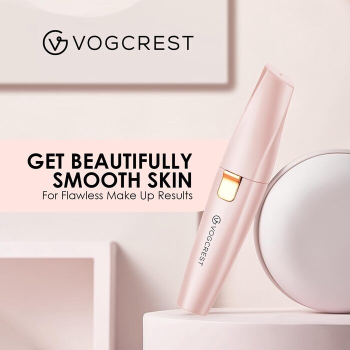 Триммер для обличчя та брів 2-в-1 VG VOGCREST з LED-підсвічуванням (Рожеве золото)