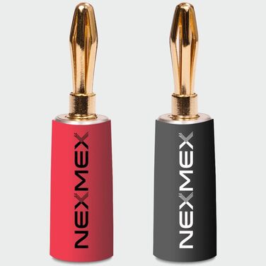 NEXMEX Бананові роз'єми зі збіжкою (10 шт.) позолочені 24K для акустичних кабелів Hi-Fi