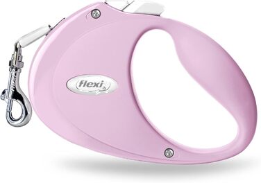 Льовішка Flexi Neon S, 5 м, чорний/неоновий-помаранчевий, світловідбиваюча поверхня, рулетка для собак до 15 кг (Рожевий, M)