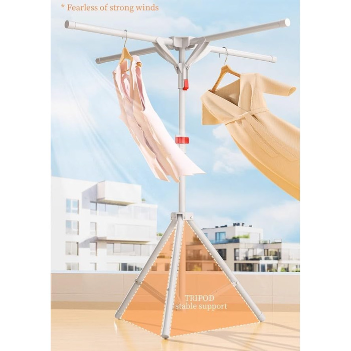 Розкладна сушилка для білизни Standtrockner з 4 крилами - біла | Сушилка для балкона, дому, вулиці