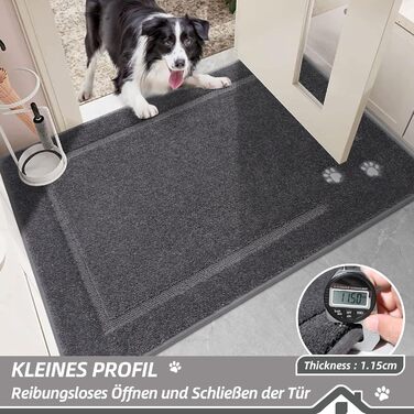Килимок для дому BEQHAUSE 80x120 см, сірий - для входу, коридору, передні/задні двері, миється