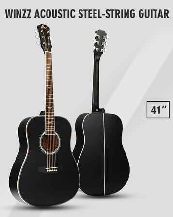 Акустична гітара Winzz 4/4, для початківців, з аксесуарами, 41 дюйм