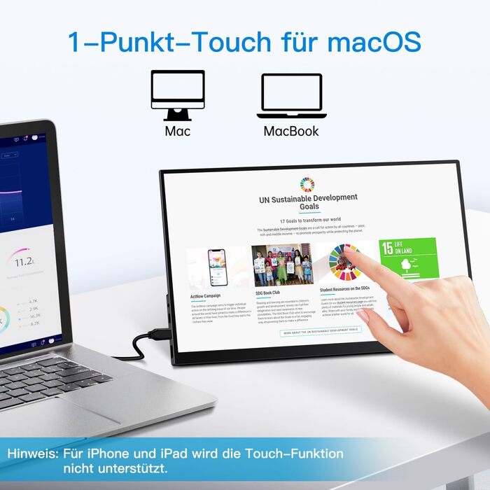 Портативний монітор з тачскріном 15.6