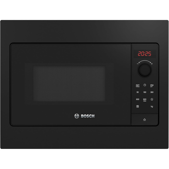Вбудована мікрохвильова піч Bosch BFL524MS0, 38x60 см, 800 Вт, чорна, серія 2