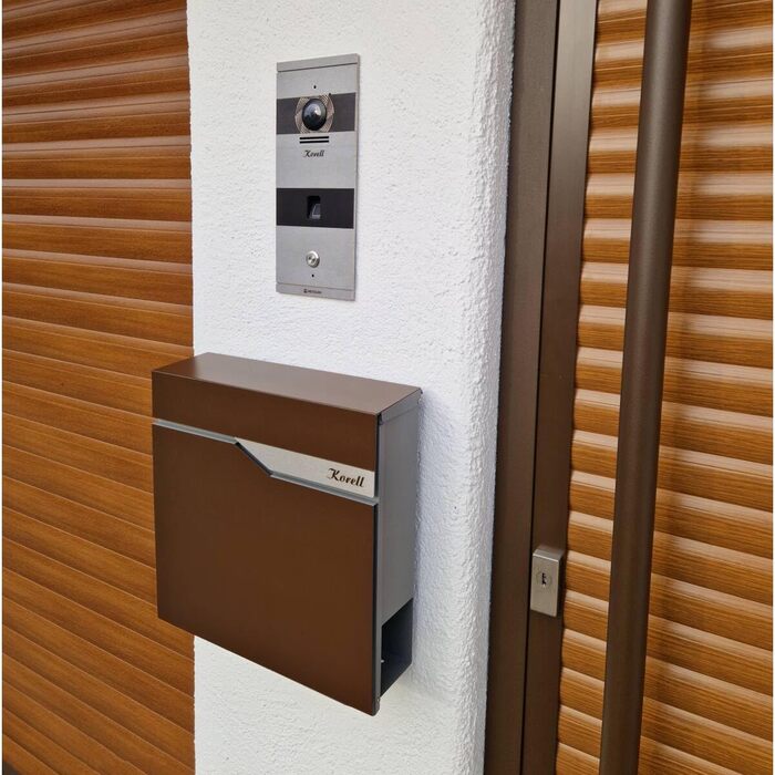 Поштова скринька Metzler антрацит з газетницею та табличкою для імені, RAL 7016, вулична, настінна, металева, стійка до корозії та погодних умов, сучасний дизайн 37x37x10.5 см