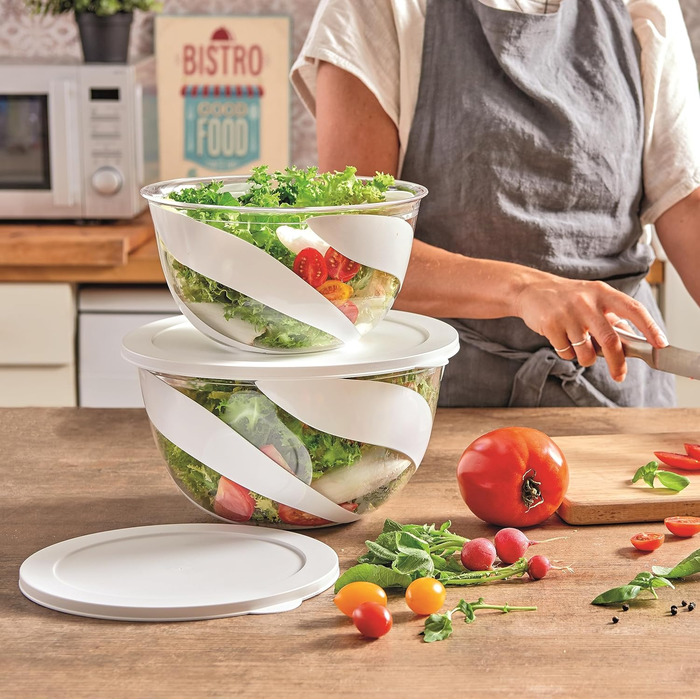 Набір салатниць 2 шт. з кришкою SNIPS | 3 + 5 л | Італія, без BPA