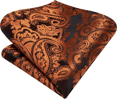 Набір аксесуарів для чоловіків: краватка з візерунком пає, краватка, кишеньковий хустинка, краваттята, затискачі для краваток, 5 шт. (чорний/помаранчевий)