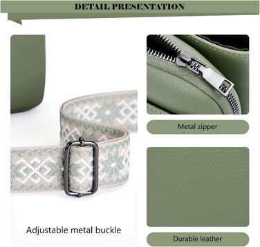 Сумка-органайзер на шию MUIIKOLA з RFID-захистом для телефону, веганська шкіра, зелений світлий. Сумка через плече для жінок з широким ременем та гаманцем.