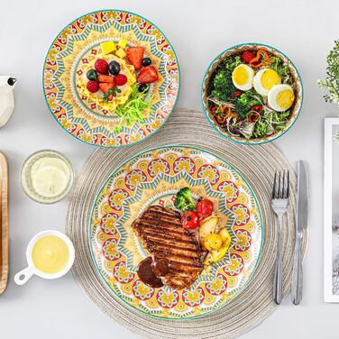 Набір посуду Vancasso MANDALA 32 шт. з порцеляни, 8 персон, ручна робота, богемський стиль