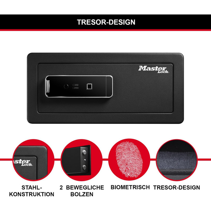 Master Lock Electronic Combination Safe - 11 Liter, Fingerprint Access