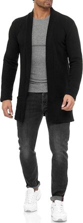 Кардиган чоловічий Redbridge, куртка-світшот, сако, довгий крій (XXL, чорний)