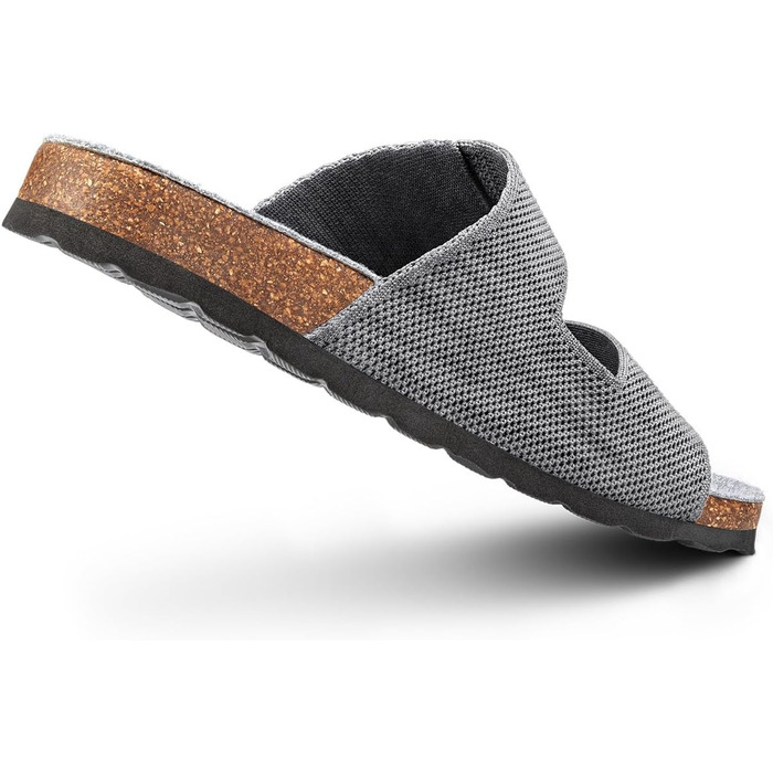 Giesswein Merino Slides жінки - Шльопанці з анатомічною устілкою з корка - Комфортні сандалі з регульованими ремінцями з ажурного трикотажу - Домашні капці з мериносовою устілкою (40 EU, Slate)