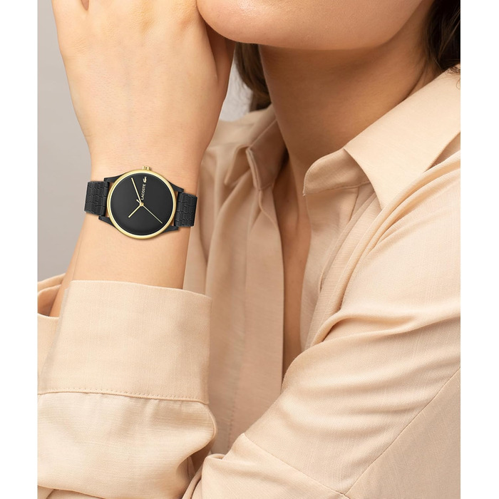 Годинник Lacoste Crocodelle Quartz для жінок з силіконовим ремінцем (чорний)