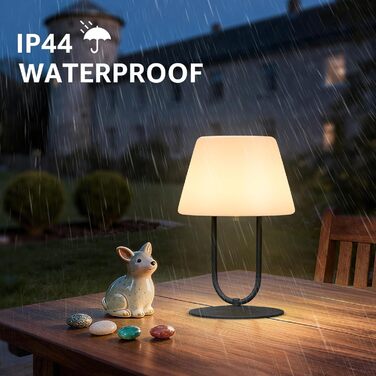 MALUX Акумуляторна настільна лампа LED, водонепроникна IP44, портативна, з димуванням та USB-C зарядкою (Конус)