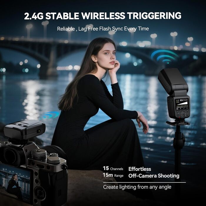 Фотоспалаху Blitz GN60 TTL для Canon DSLR, 1/20000s HSS, 2.4G Wireless, Швидке перероблення, FK300G-DE