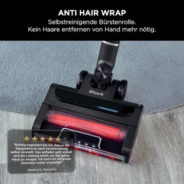 Бездротовий акумуляторний пилосос Shark Stratos, PowerFins Plus, 60 хв роботи, Anti-Hair Wrap, CleanSense IQ, насадки для щілин та багато поверхонь, рожеве золото/антрацит, IZ400EU (насадка Stratos для шерсті тварин та 2 акумулятори)