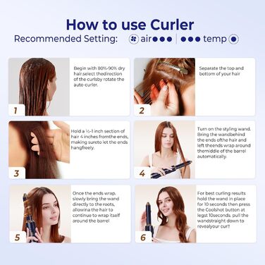 Набір для укладки волосся 5 в 1: фен, плойка, щітка, термощітка, стайлер (блакитний)