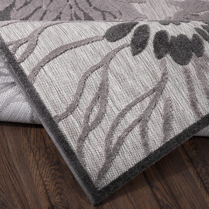 Килимок для дому та саду Impression Outdoor - вологостійкий, 120 x 170 см, темно-сірий