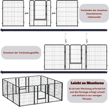 Вольєр для цуценят Froadp 6-TLG, 65x80 см: безпечний забіг для собак, забіг для цуценят, вольєр для собак, огорожа для собак