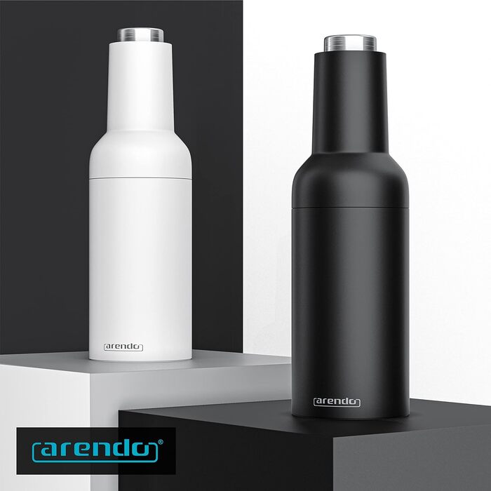 Arendo - Electric Salt and Pepper Mills - 2-Piece Set - One-Handed Operation - Grinds Automatically When Tilted - Battery Powered, Spice Grinder with Ceramic Grinder - Grind Sizes Infinitely Adjustable