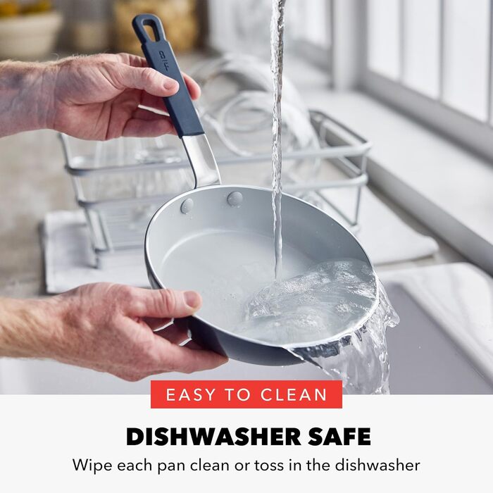 Набір посуду GreenPan x Bobby Flay 13 предметів: професійний алюміній, антипригарне покриття Ceramic, індукційний, силіконовий, для миття в посудомийній машині та духовці, сірий (Графіт/Nature's Delight), сковорода 20 см, блакитний