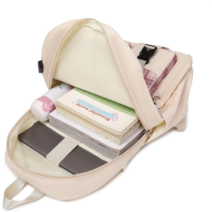 Жіночий рюкзак для ноутбука Acmebon, великий, модний, повсякденний, кремовий