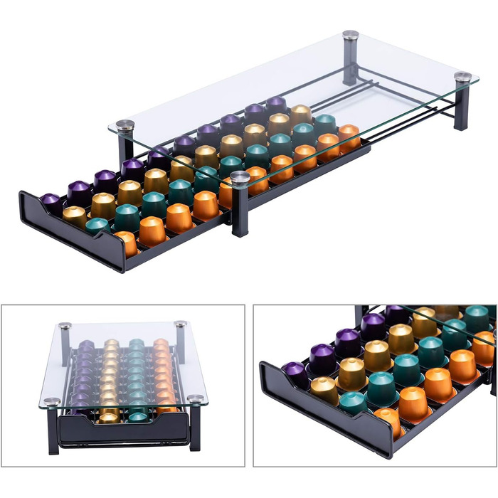 Тримач для капсул Nespresso Originaline, 40 капсул, чорний