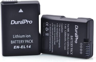 Акумулятор DuraPro EN-EL14 + LED Зарядний пристрій для Nikon P7800, 7700, 7100, 7000, D5600, D5500, D5300, D5200, D5100, 3000, D3400, D3300, D3200, D3100, DSLR