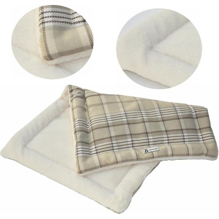 М'яка тепла ковдра для собак та котів Nanook XL, 70x45 см, бежева, пральна