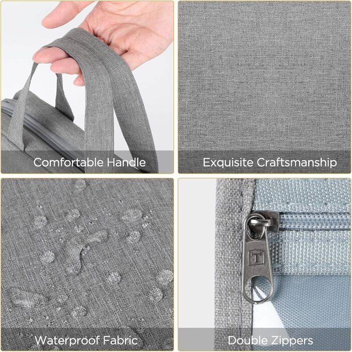 Сумка для туалетних речей AiQInu на гачку, унісекс, для подорожей, з аксесуарами, косметичка, валізка, бірюзова (Сірий-4 Fold)