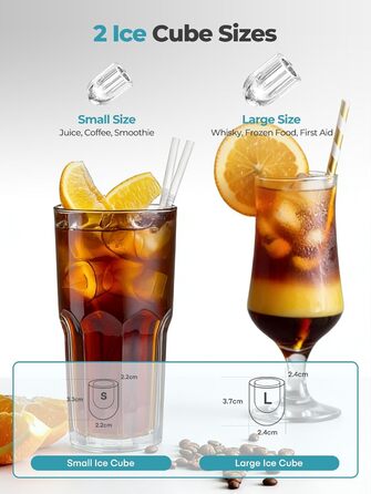 Портативна машина для льоду FOHERE – самоочисна, 14 кг/24 год, 2 розміри, компактний дизайн, 1 кнопка, інтелектуальні попередження, з лопаткою та кошиком для дому/бару/офісу/кемпінгу (зелена)