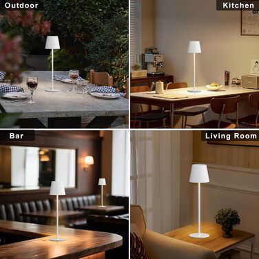 Акумуляторна LED настільна лампа бездротова з USB-C зарядкою, регульована яскравість, 3 режими світла, коричнева. Для дому, офісу, кемпінгу.