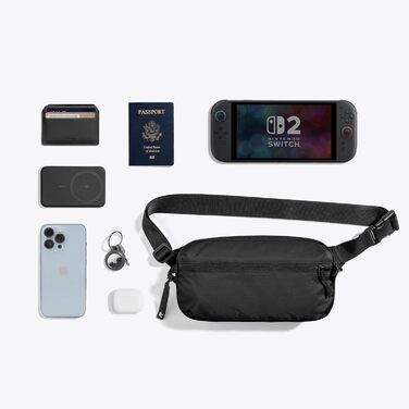 tomtoc Anti-Diebstahl Sling Bag 3,5L: Сумка на плече, через тіло, чорна, RFID-захист, для Switch, iPad mini, EDC, подорожі