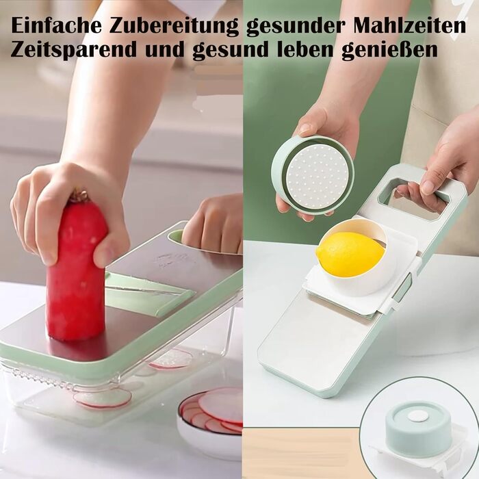 Набір для нарізання овочів та зелені 6-в-1: тертка, нарізач цибулі, кухонні аксесуари