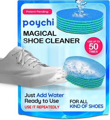 POYCHI Instant Shoe Cleaner, Sneaker Sole Cleaner, Stain Remover, Travel Shoe Cleaner for Tennis, Leather, Suede, and Canvas