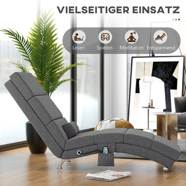 HOMCOM Recliner with Massage Function Electric Lounge Chair Massage Chair with High Backrest, Remote Control, Foldable TV Chair with 5 Modes, Pillow, Dark Grey | Aosom