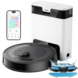 Робот-пилосос LEFANT M2 Pro з функцією миття, LiDAR-навігація, 5500Pa, уникнення перешкод, для шерсті тварин, чорний