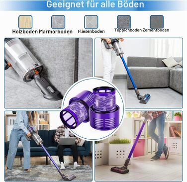 Фільтр для пилососа Dyson V10 (3 шт) - Rebirthcare SV12, Cyclone Absolute, Animal, Motorhead, Total Clean #DY-969082-01