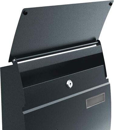 Поштовий ящик настінний SONGMICS з вікном, для імен та 2 ключів, сірий антрацит GMB030G02