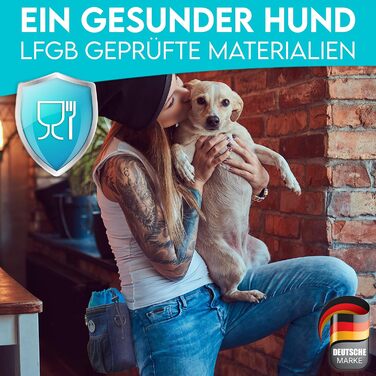 Преміум сумка для ласощів для собак HUND IST KÖNIG - універсальна, містка, з дозатором для відходів та Ebook - темно-синій (16 x 18 x 6 см)