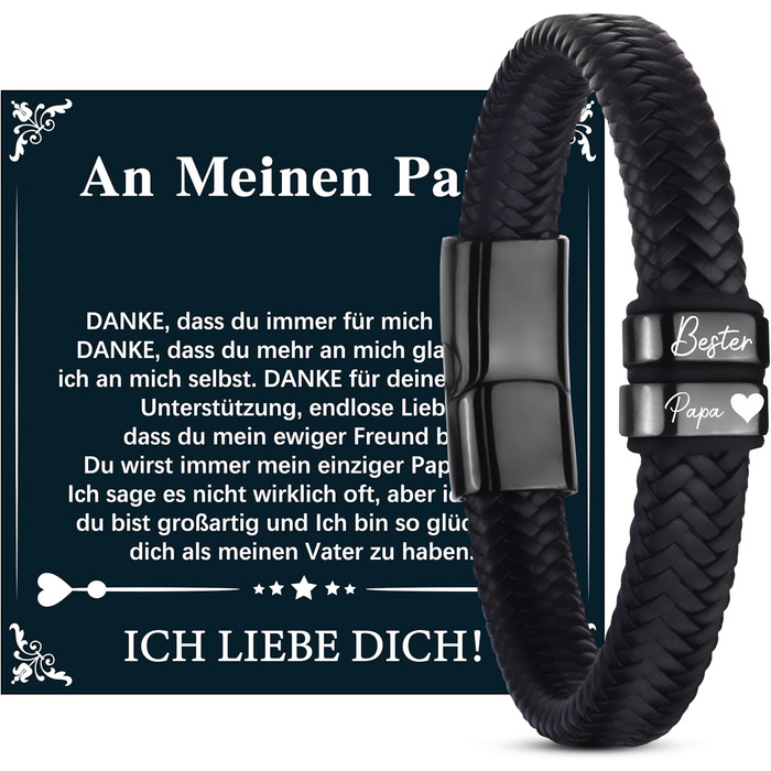 Чоловічий шкіряний браслет 