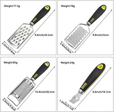 Набір терок для сиру та овочів з нержавіючої сталі, 4 шт. (великі, середні, дрібні, цитрусові)