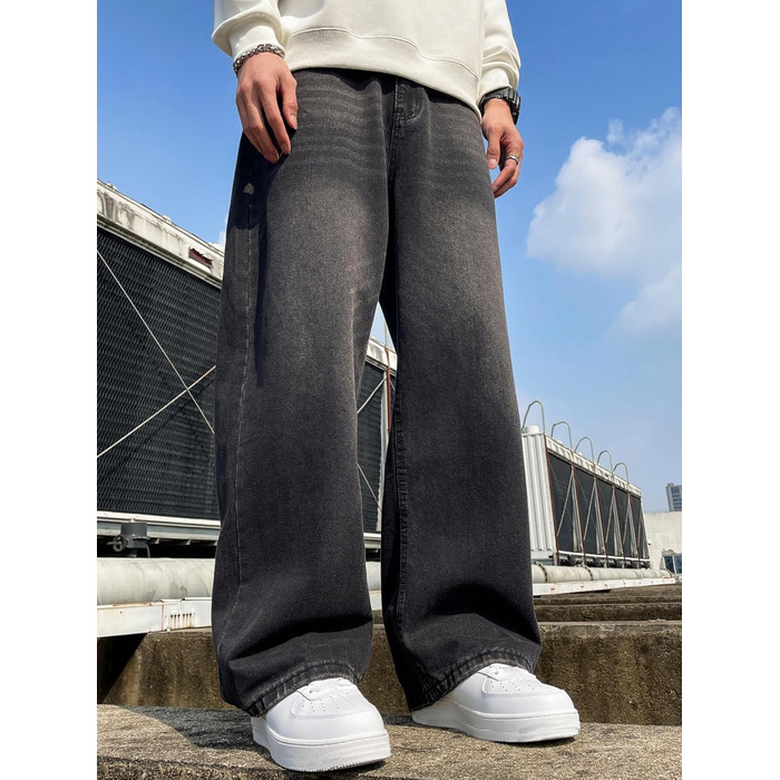 Чоловічі джинси Zewool Baggy Hip Hop, широкі, вузькі до низу, стрейч-денім, чорні, розмір M