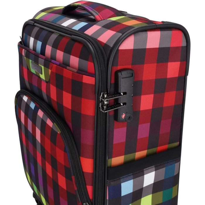 Чемодан-валіза Kenorada SoftLITE 4w, 55 см, ручна поклажа, багатобарвний, з TSA замком